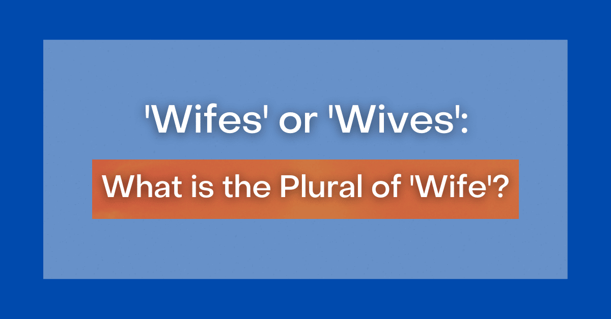 Wifes Or Wives What Is The Plural Of Wife 0564