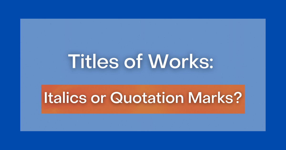 thesis title italics or quotes