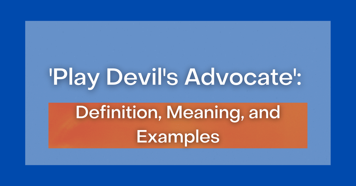 Idiom - To Play Devil's Advocate - Funky English